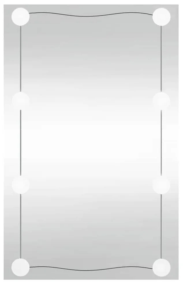téglalap alakú üveg falitükör LED fényekkel 40 x 60 cm