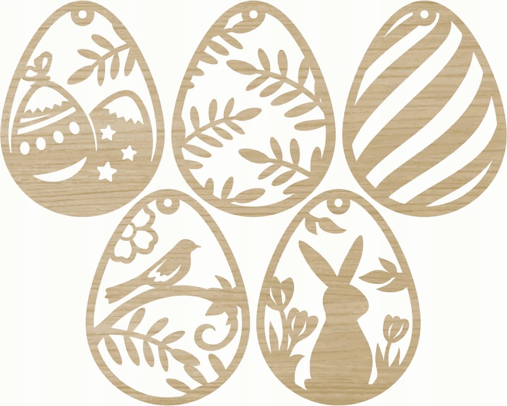 Húsvéti Dekoráció Készlet Áttört Tojások Felakasztható MIX Minták