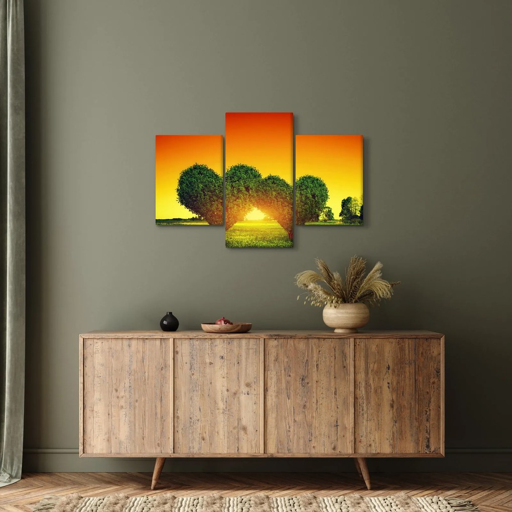 Kép - szív a fák tetején (90x60 cm)