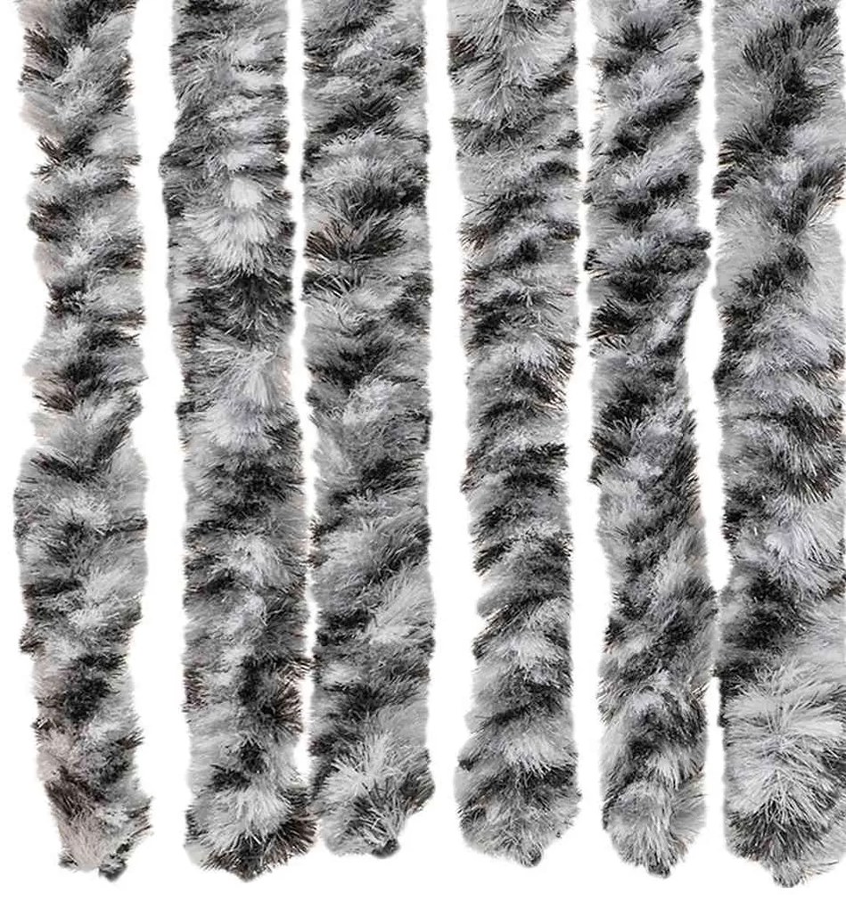 szürke és fekete és fehér zsenília rovarfüggöny 90x200 cm