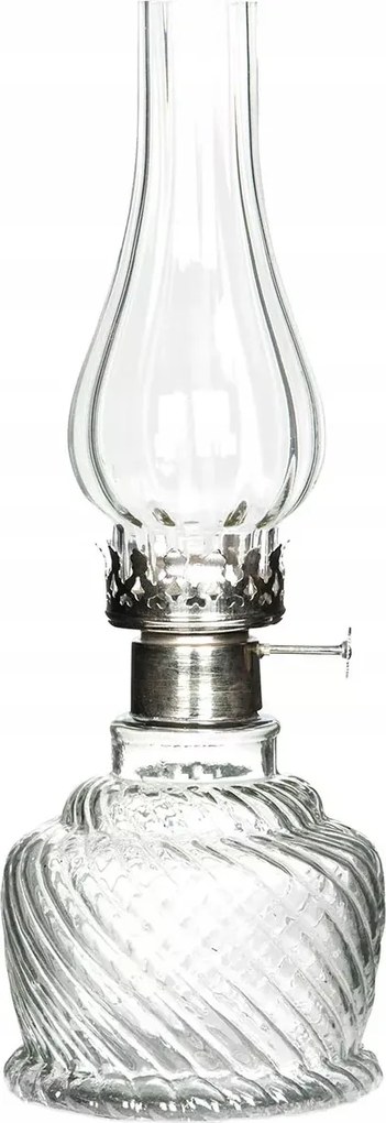 Tealight Skandináv petróleum lámpa üveg átlátszó 34cm