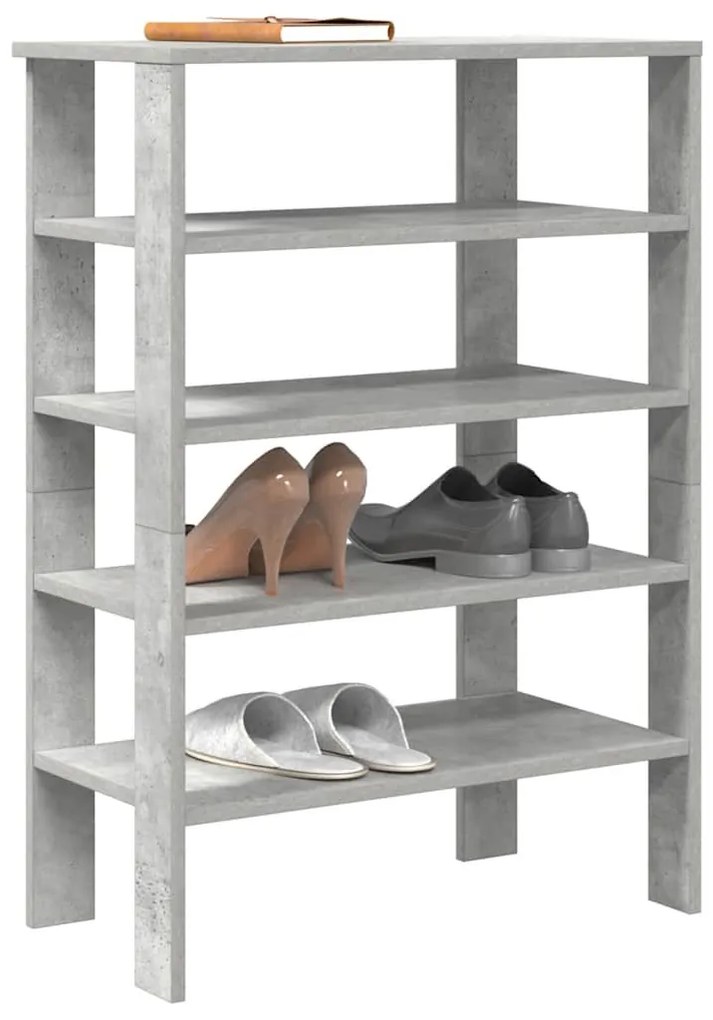 betonszürke szerelt fa cipőtartó 61x32x87,5 cm