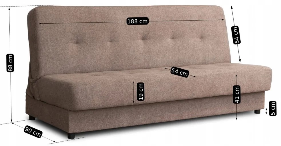 Sofa ARUBA Brązowa