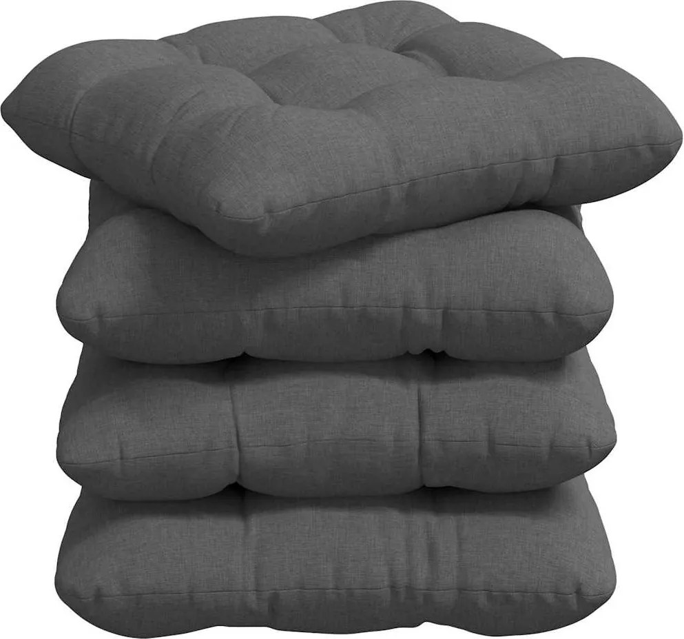 vidaXL Ülőpárnák 4 pcs Sötétszürke 45 x 45 x 12 cm szövet