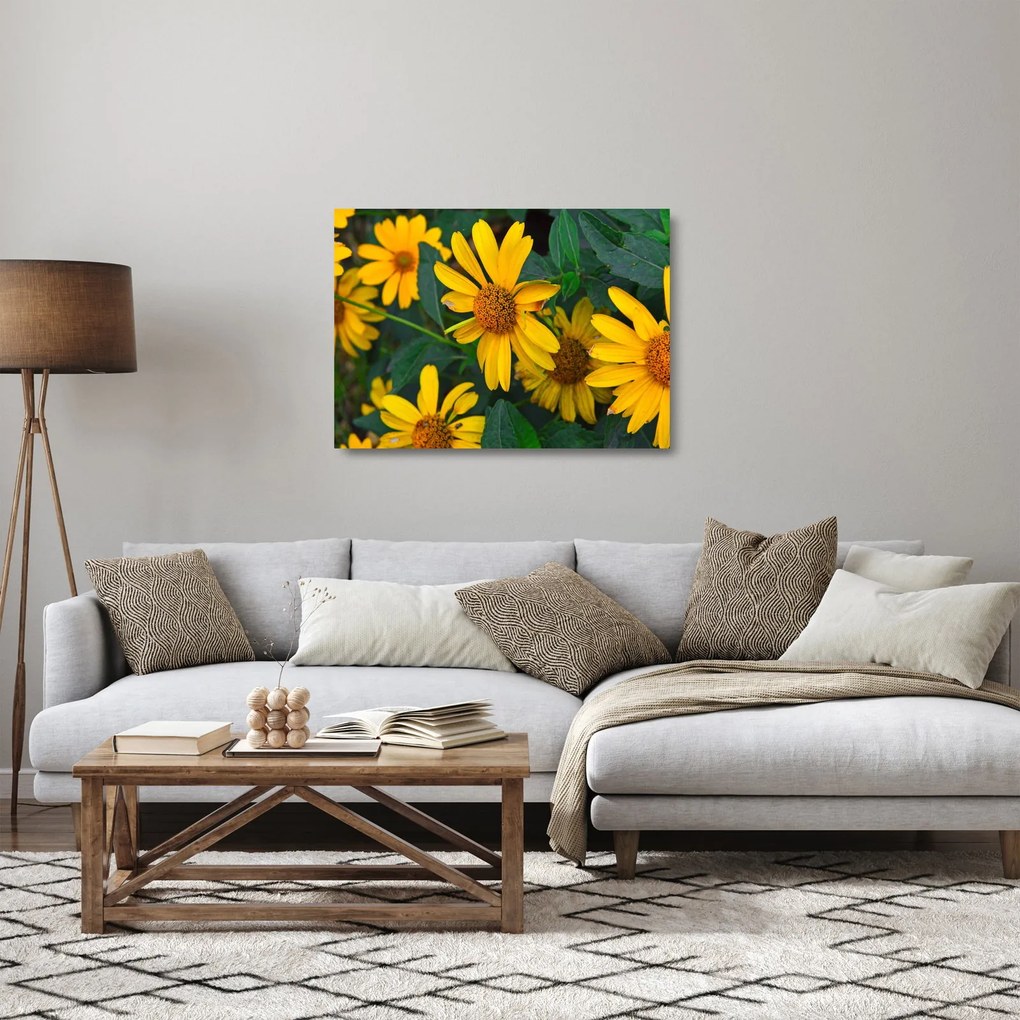 Sárga virágok képe (üvegen) (70x50 cm)