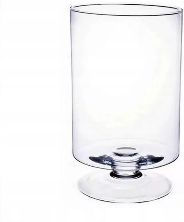 Üveg gyertyatartó lábon, hengeres kehely Wwn H-25 cm D-15 cm
