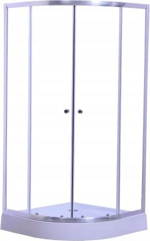 Zuhanykabin kéreg félköríves 195x80 cm tolóajtós alacsony zuhanytálca