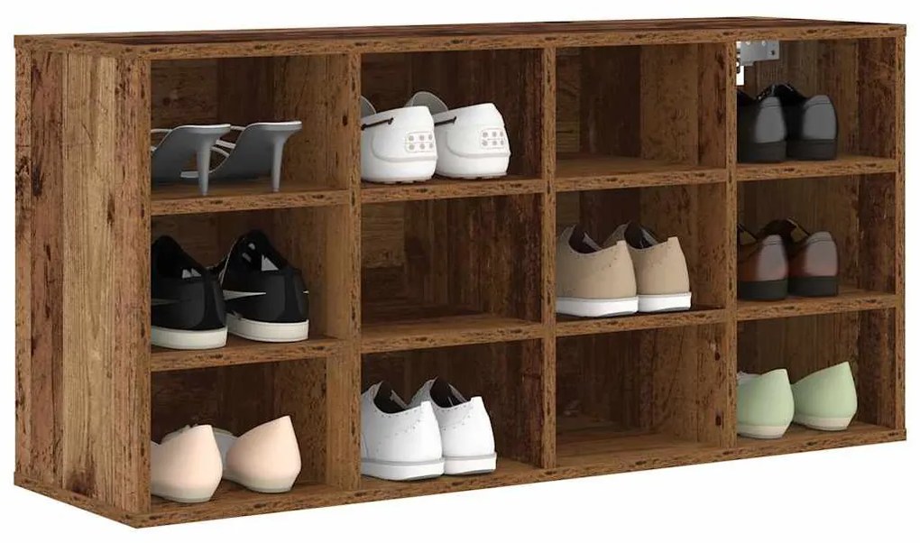Cipősszekrény polcokkal Régi fa 103 x 30 x 51 cm Faanyag