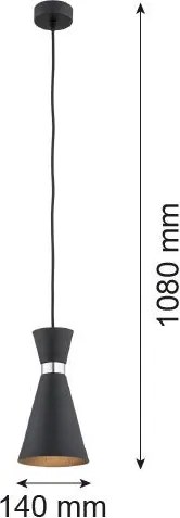 ARGON 3896 LUKKA Egyágú Függesztett Lámpa Fém E27 IP20