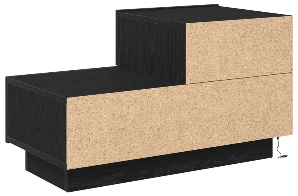 éjjeli szekrény LED világítással fekete tölgy 70 x 36 x 40.5 cm