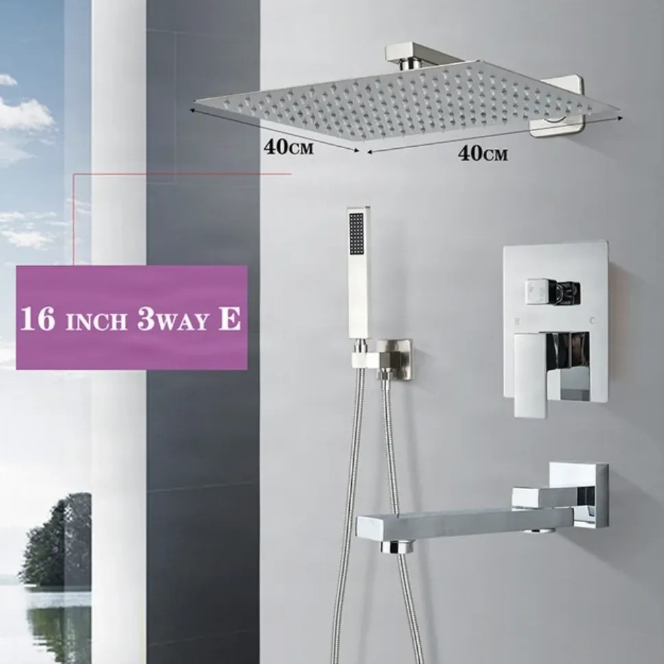 Zuhanypanel EYN PT04042 falba süllyesztett kivitelben, LED-világítással, többféle színváltozatban, például krómban és matt feketében — 30 cm — Fix