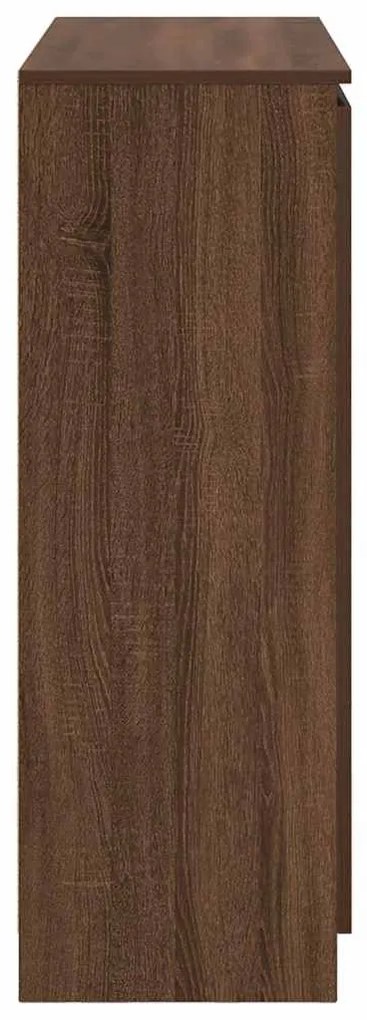 barna tölgy szerelt fa tálalószekrény fiókos 100,5x35x98,5 cm