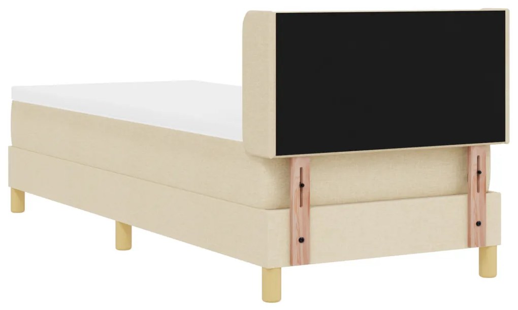 vidaXL Boxrugós ágy matracmal fejtámlával Krém 200 x 80 cm Poliészter
