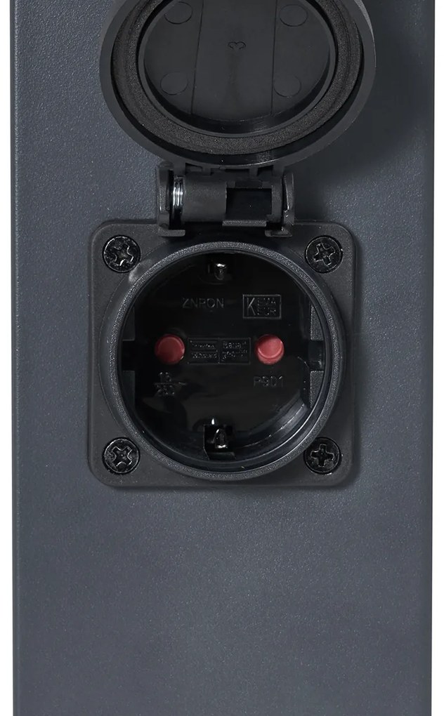 Kültéri lámpa sötétszürke füstüveggel 80cm IP44 aljzattal és mozgásérzékelővel - Malios