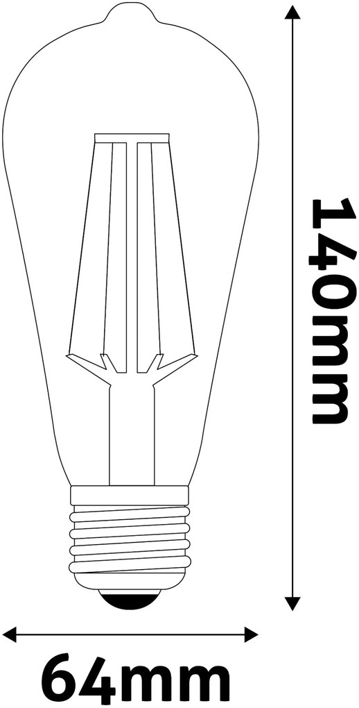 Avide LED White Filament ST64 8.5W E27 NW 4000K