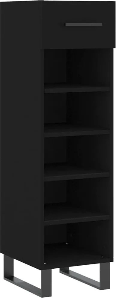 vidaXL fekete szerelt fa cipőszekrény 30 x 35 x 105 cm