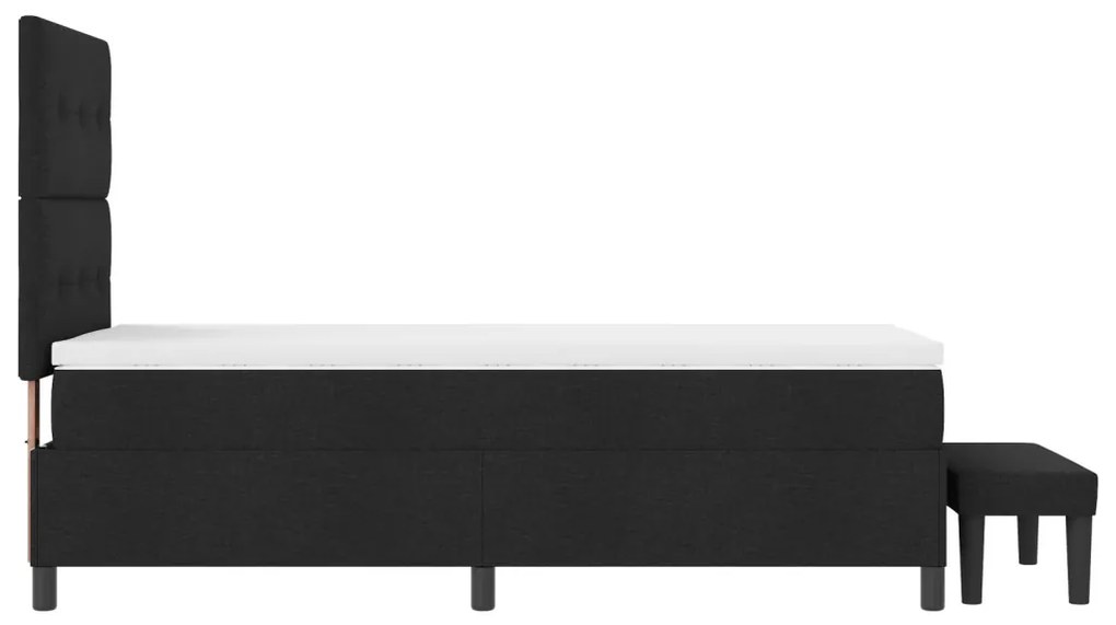vidaXL Boxrugós ágy matracmal Fekete 100 x 200 cm szövet & Faanyag