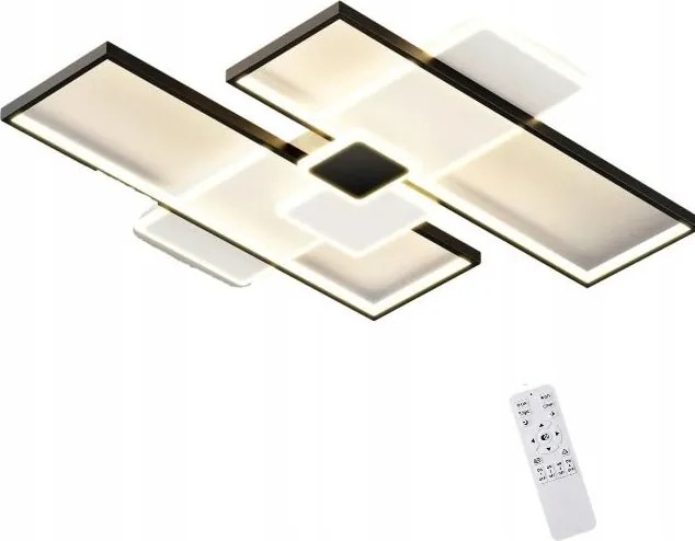 Modern Led Mennyezeti Lámpa 102W fekete-fehér fényerőszabályozható távirányító