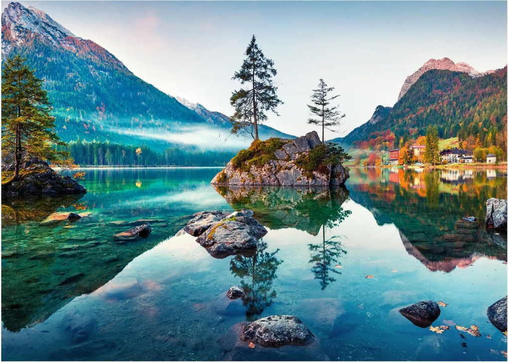 Kép - Lake Hintersee, Bajor - Alpok, Ausztria (70x50 cm)
