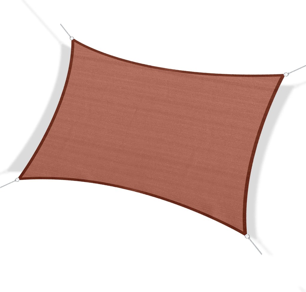 Outsunny Téglalap alakú árnyékoló vászon 3 x 4 m Magas sűrűségű polietilén UV védelemmel, tárolótáskával - Piros | Aosom