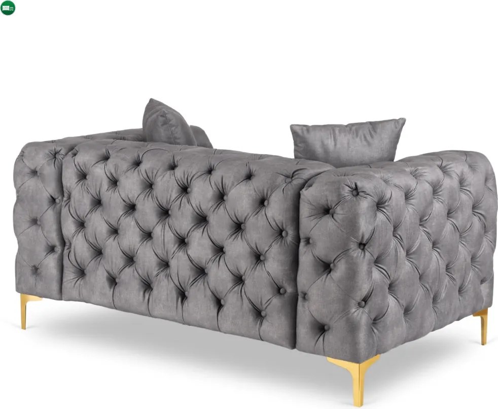 Sofa SORRENTO 2S Dwuosobowa Szara Welurowa