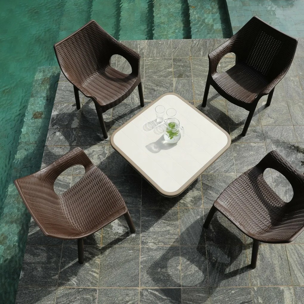 Cambridge Dark Brown rattan szék 61 x 54 x 80 cm