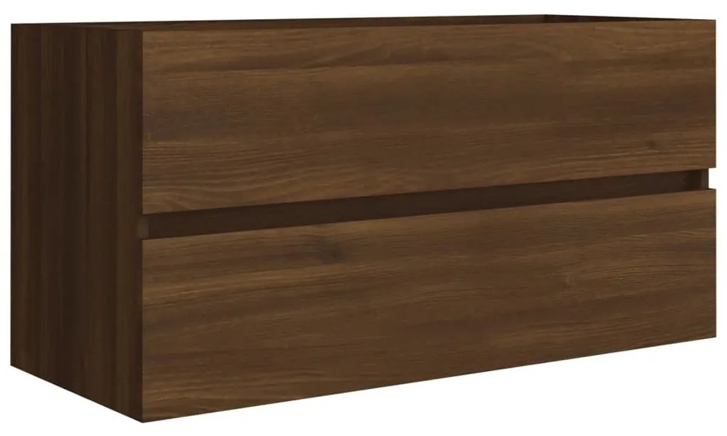 Barna tölgy színű szerelt fa mosdószekrény 90 x 38,5 x 45 cm