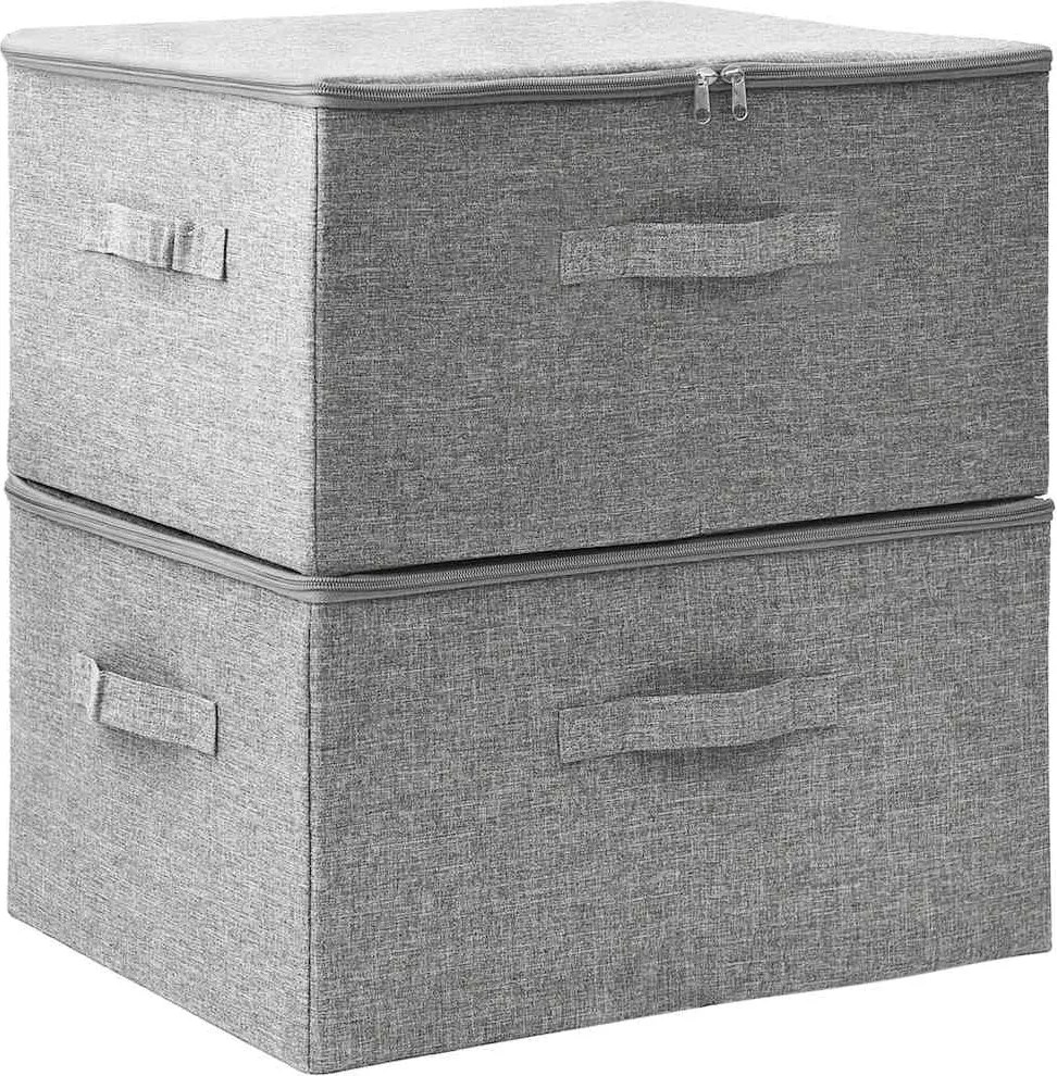 vidaXL 2 db szürke szövet tárolódoboz 43 x 34 x 23 cm