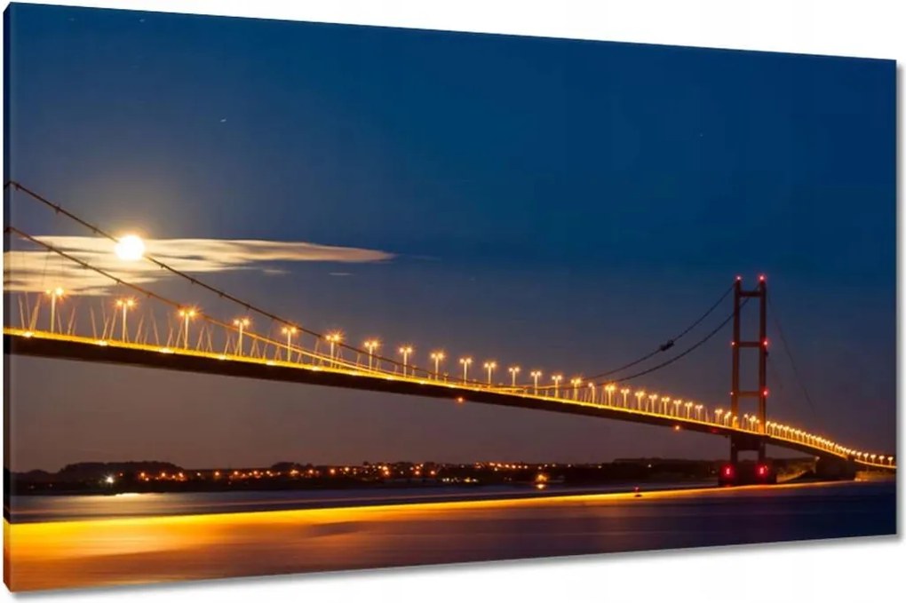 Vászonkép 120x70 Kivilágított híd éjszaka