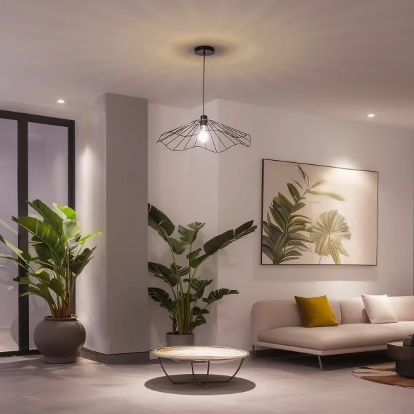 Brilagi - CERIA WIRE LED csillár huzalon, 1x E27/40W/230V, átmérő 60 cm, fekete