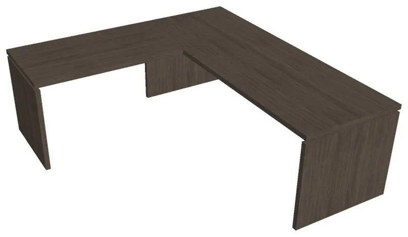 Verno ergonomikus asztal 220 x 200 cm, bal, antracit tölgy