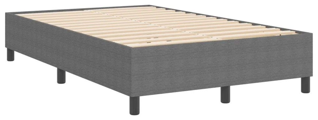 Boxspring Ágy Világosszürke 120x200 cm Bársonyszövet