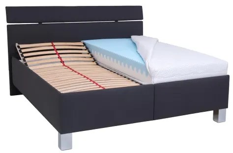 Kárpitozott ágy ágyneműtartóval, matrac nélkül ALIS 160x200 cm antracit