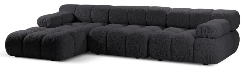 Antracitszürke buklé moduláris sarokkanapé (bal oldali) Bellis – Micadoni Home