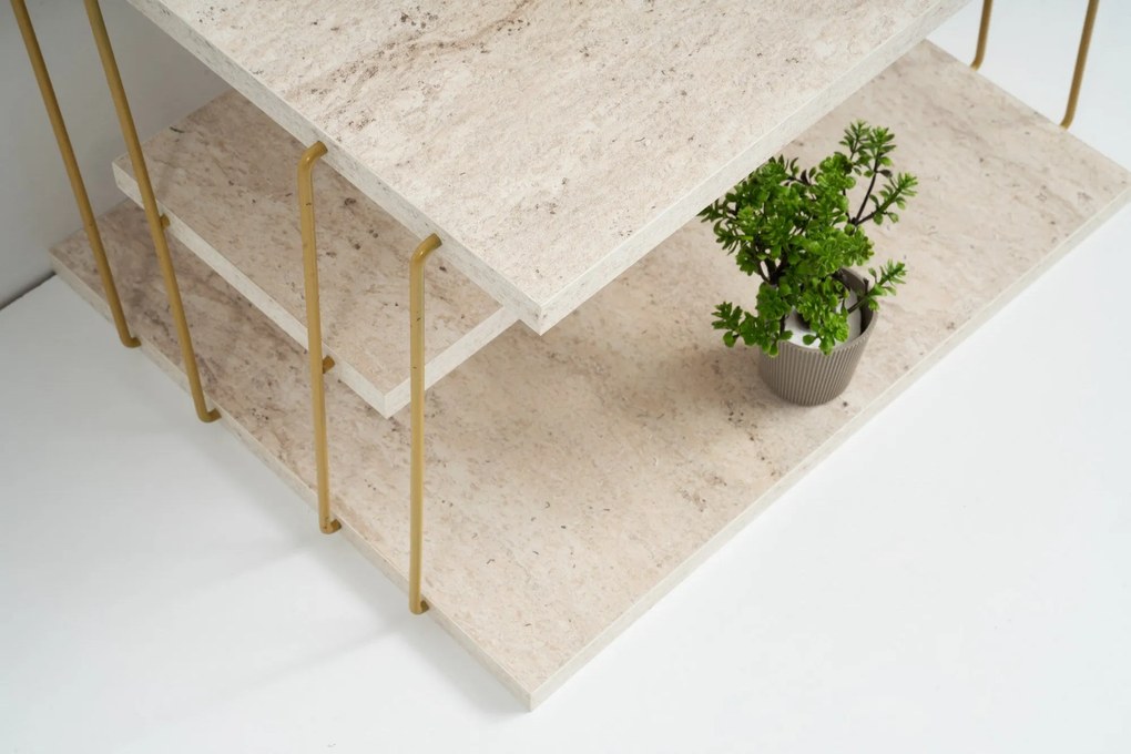 Kis asztal Lifon - Arany, Travertine