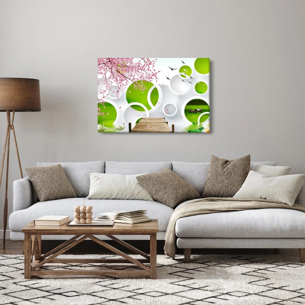Kép - móló a tó felett (90x60 cm)