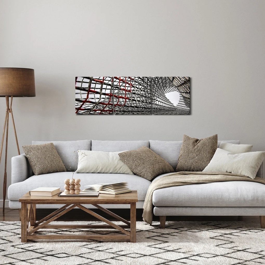Egy vasszerkezet képe (órával) (90x30 cm)