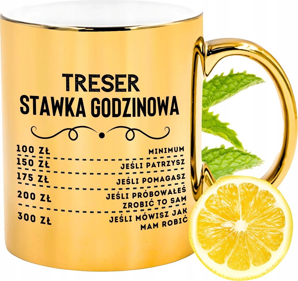 Prémium Arany Csillogó Bögre Treser Ajándék Nyomtatott Fotóval