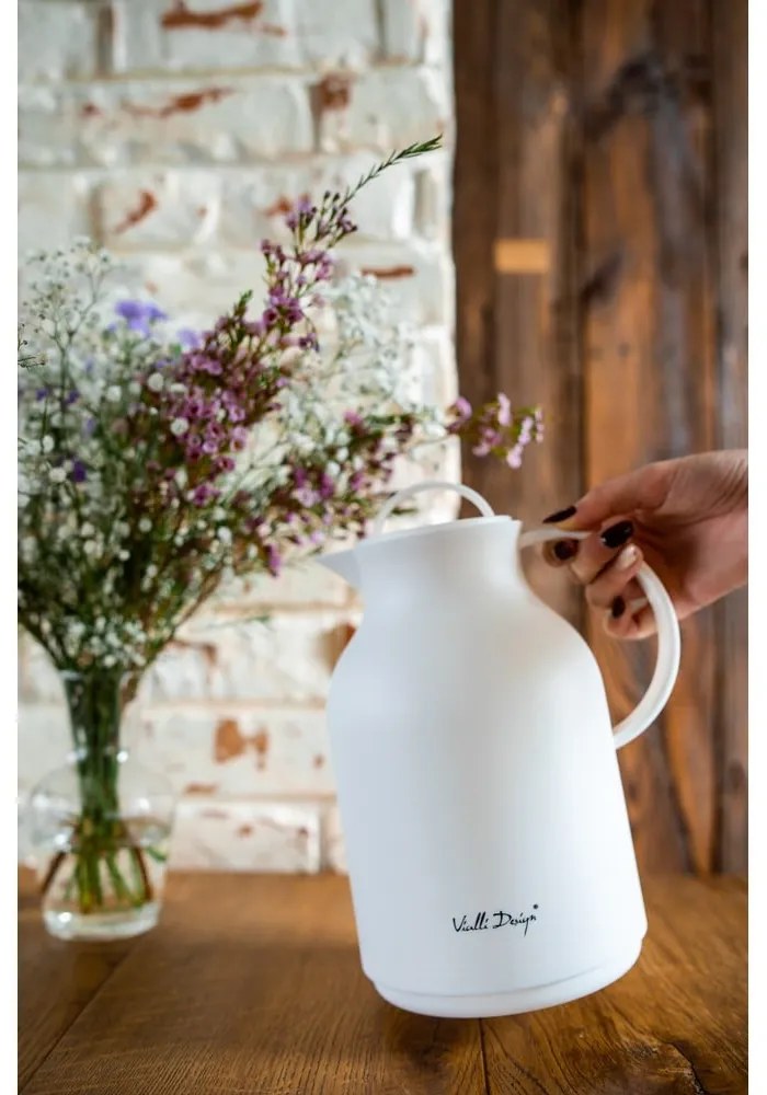 Fehér termosz, 1 l - Vialli Design