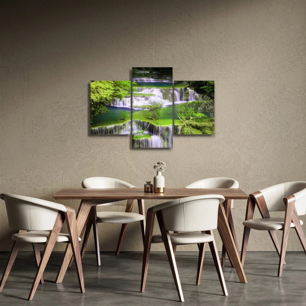 Kép - Huay Mae Khamin vízesések, Kanchanaburi, Thaiföld (90x60 cm)