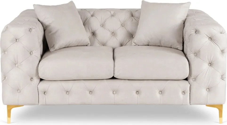 Sofa SORRENTO 2S Dwuosobowa Kremowa Welurowa