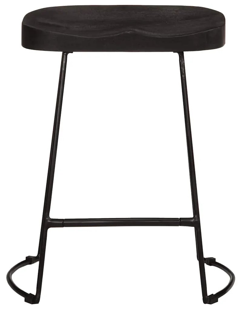 bárszékek 2 db Fekete 46x38x52 cm tömör fa Mango