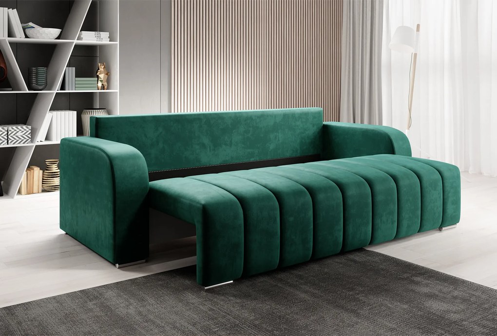 Kinyitható dívány, smaragd, PORIMA