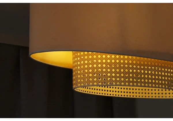 Duolla - Csillár zsinóron DOUBLE OVAL RATTAN 2xE27/15W/230V krémes/rattan