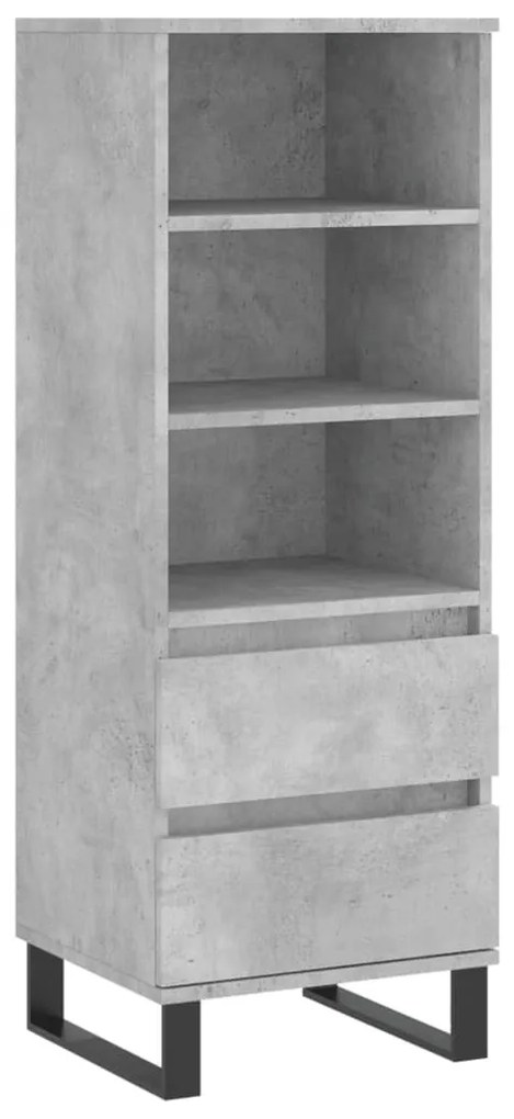 betonszürke szerelt fa magasszekrény 40 x 36 x 110 cm