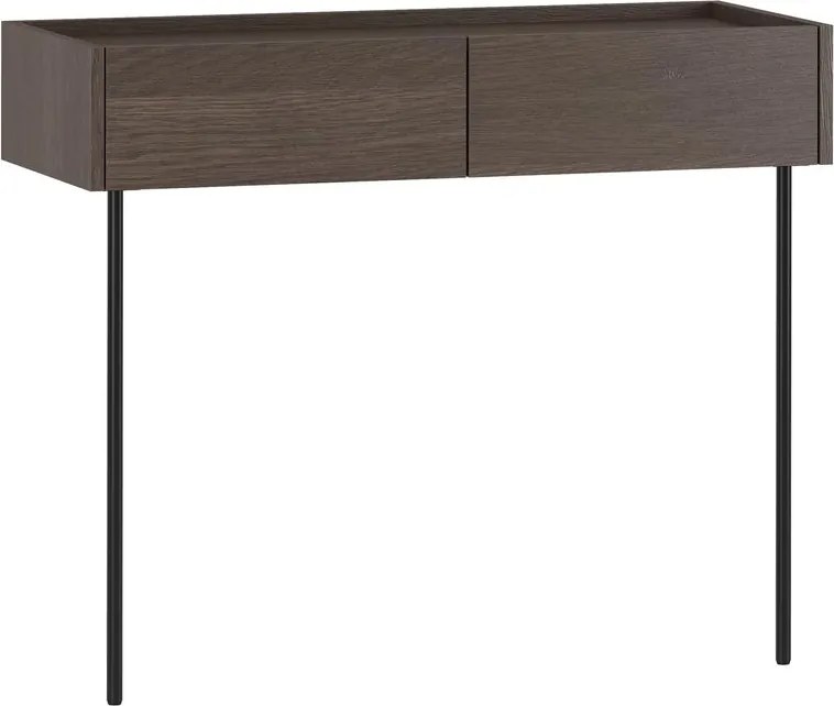 Dunari konzolasztal 100 cm fiókokkal, fém lábakkal - dunin tölgy