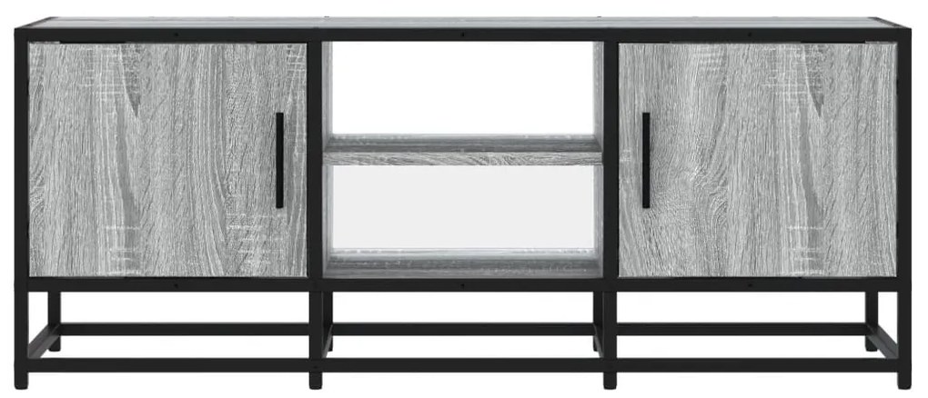 szürke sonoma színű szerelt fa és fém TV-szekrény 100x35x41 cm