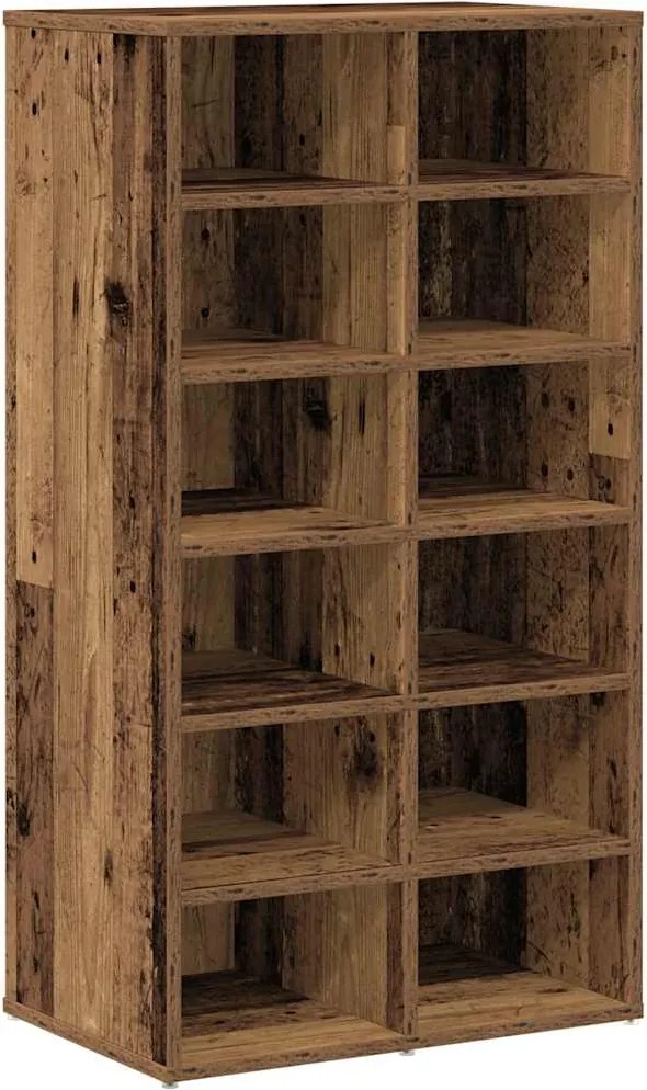 vidaXL antik fa szerelt fa cipőtartó 54x34x100,5 cm