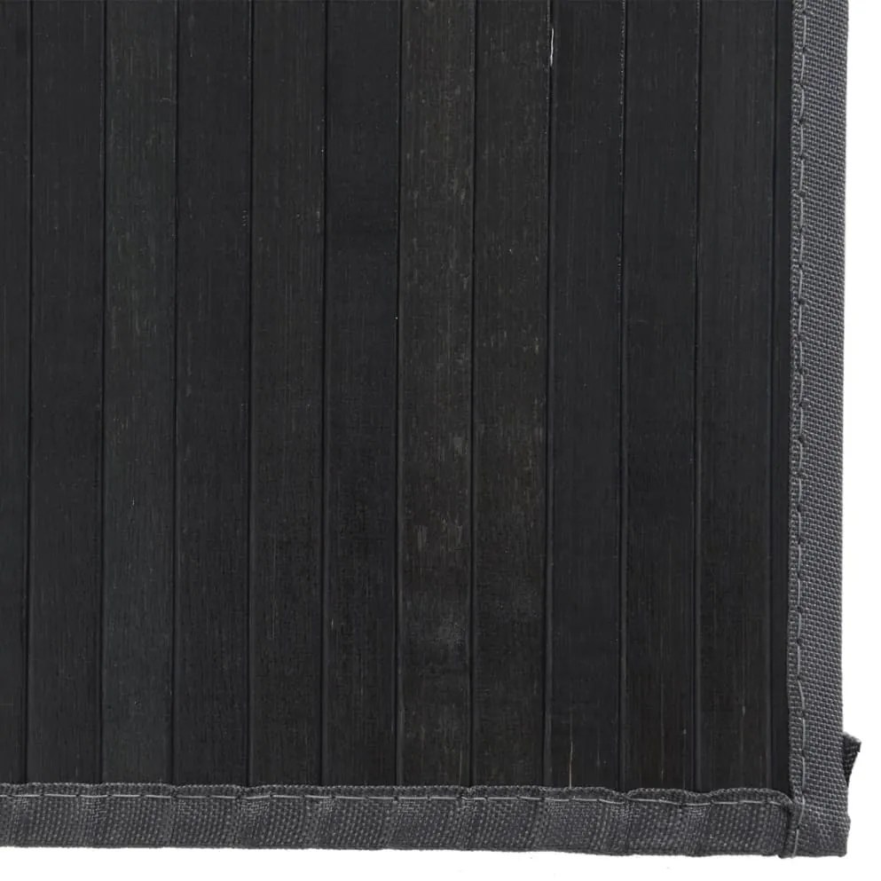 négyszögletű fekete bambusz szőnyeg 80 x 1000 cm