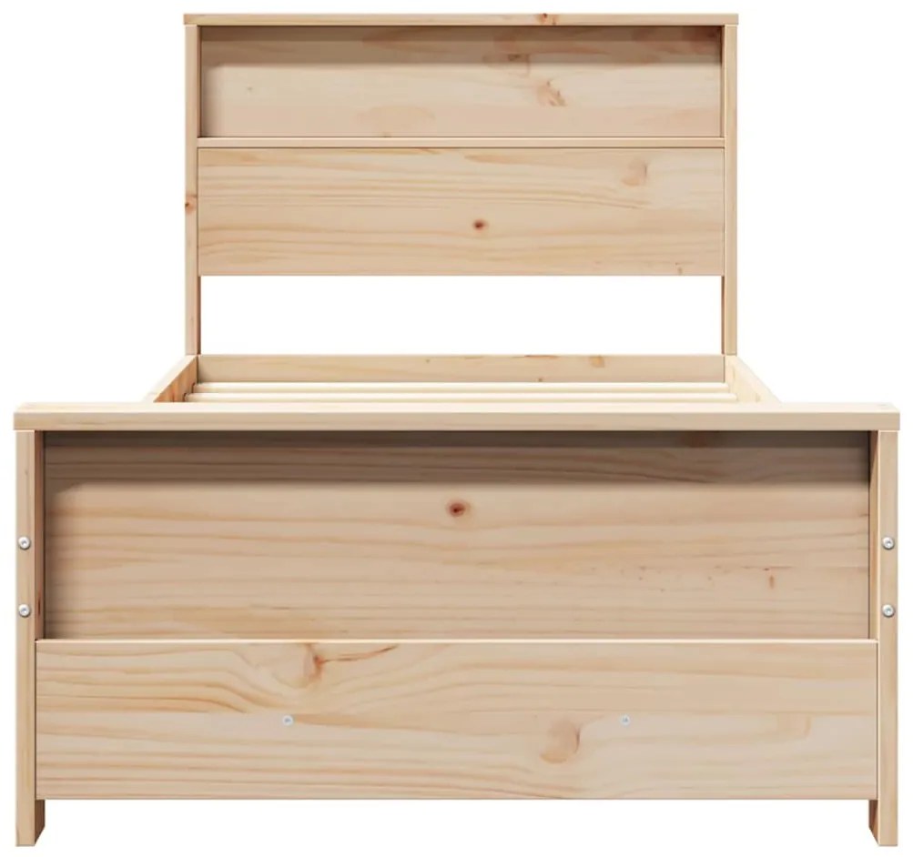 vidaXL Ágykeret fejtámlával Barna 100 x 200 cm Faanyag